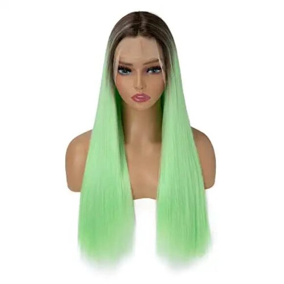 Ombre Light Green Lace Front Wig